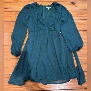 (878)#GREEN EMERALD DRESS#